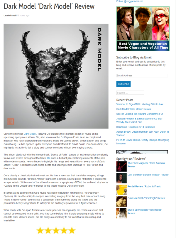 Dark Model album review on Veggie_Fans