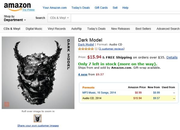 Dark Model CD at Amazon_Jun11